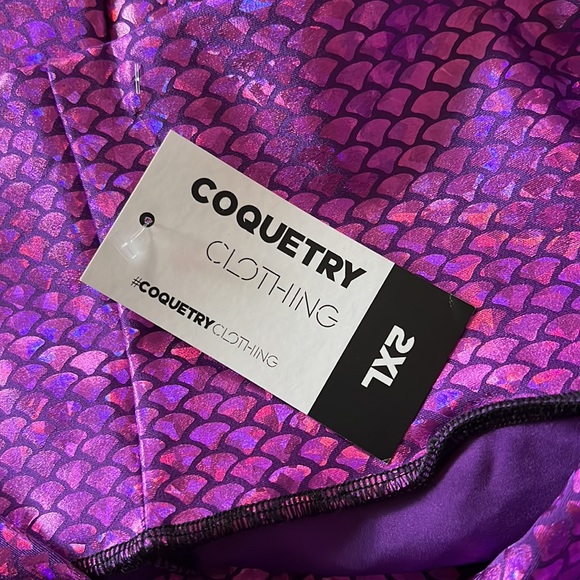 COQUETRY CLOTHING | Purple Fish Scale Ruffle Rump Shorts - Picture 4 of 6